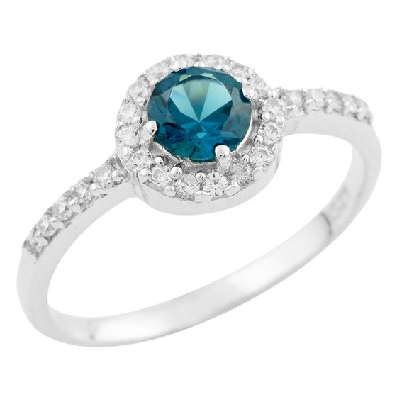 Silver ring with a 0.74-carat London Blue topaz