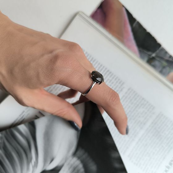 Silver ring with rauchtopaz (smoky quartz)