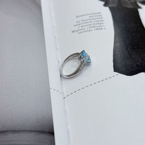Silver ring with a topaz