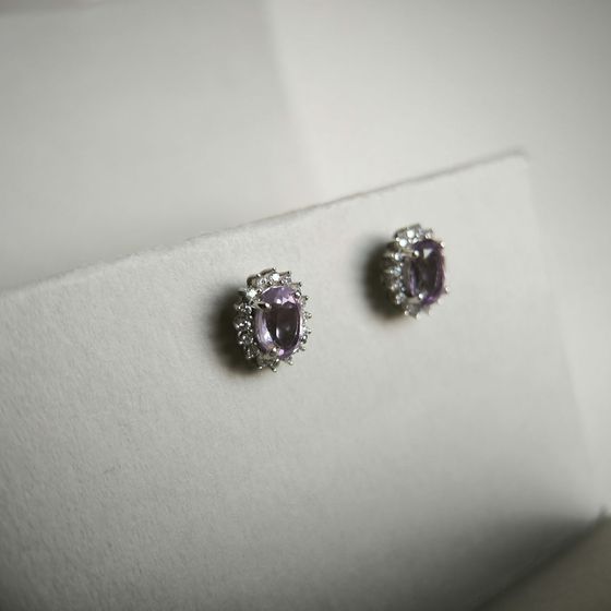 Серебряные серьги с аметистом 1.677ct