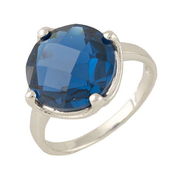Silver ring with topaz nano London Blue
