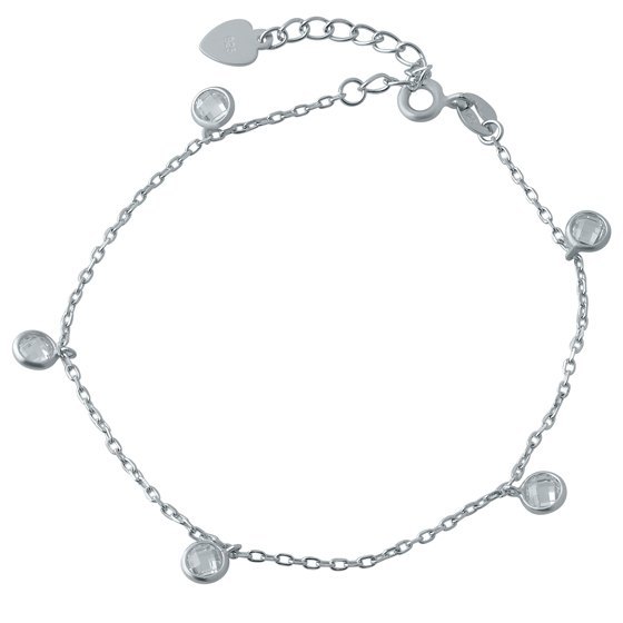 Silver bracelet with phianites