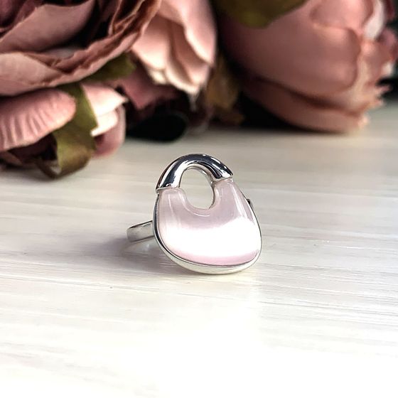 Silver cat's eye ring