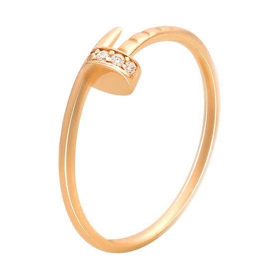 Золота каблучка з фіанітами 0.05ct