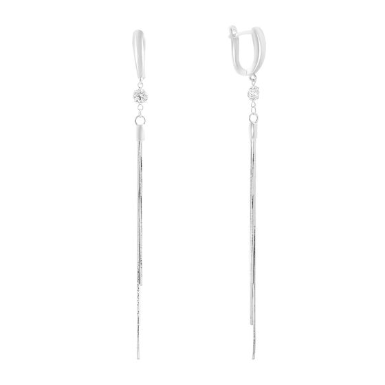 Silver earrings with cubic zirconia