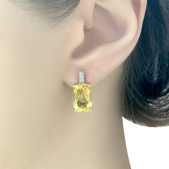 Silver Earrings with Citrine (nano, 6.727 ct)
