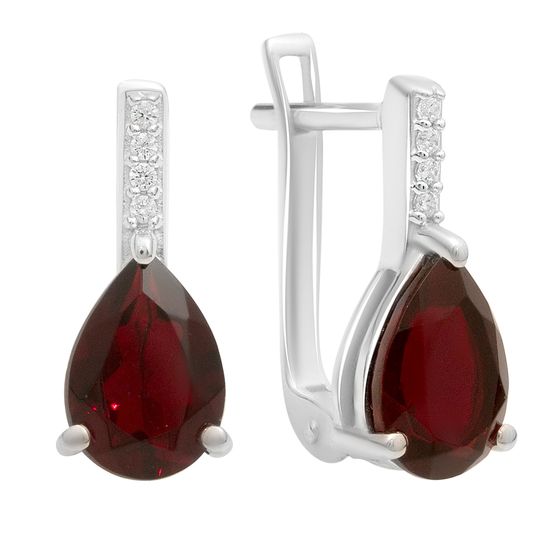 Silver Earrings with a 3.12 ct Nano Garnet