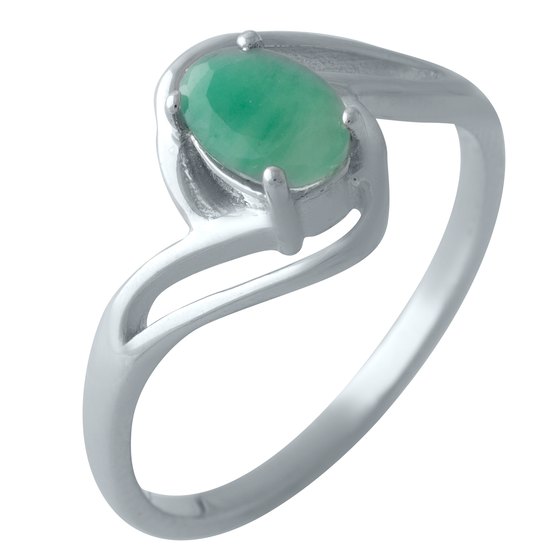 Silver ring with emerald 0.712ct