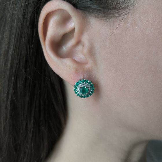 Серебряные серьги с агатом 2.561ct