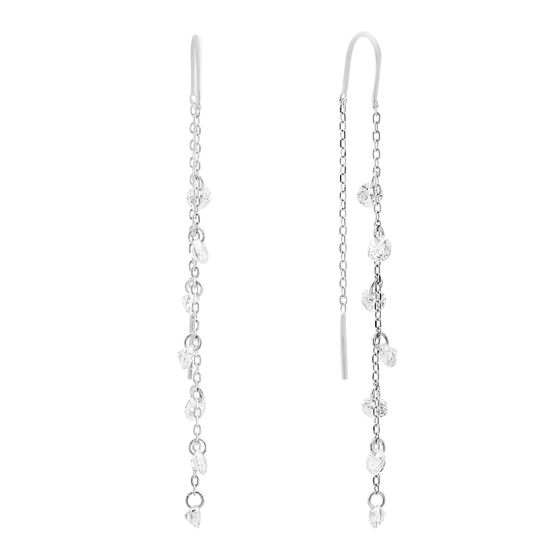 Silver earrings with cubic zirconia