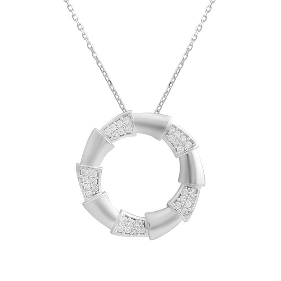 Gold necklace with 0.35 ct cubic zirconia