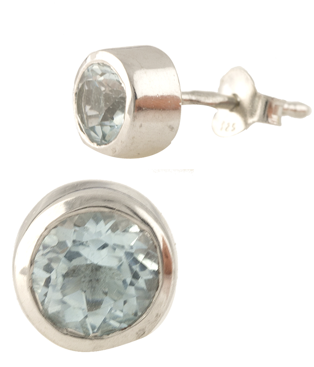Silver Earrings with 1.233 ct Topaz