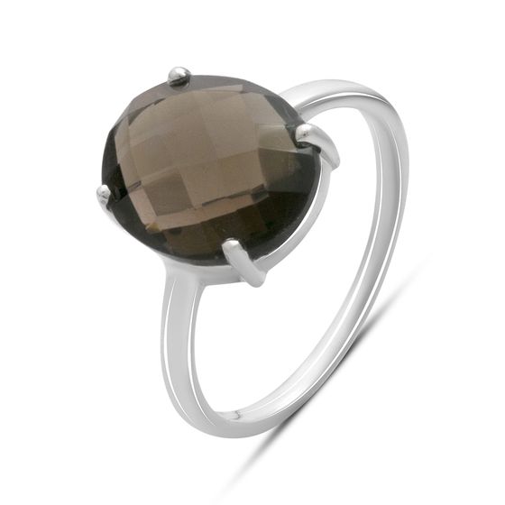 Silver ring with rauchtopaz (smoky quartz)