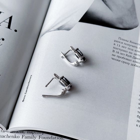 Серебряные серьги с сапфиром 6.57ct
