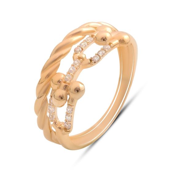 Срібна каблучка з фіанітами 0.16ct