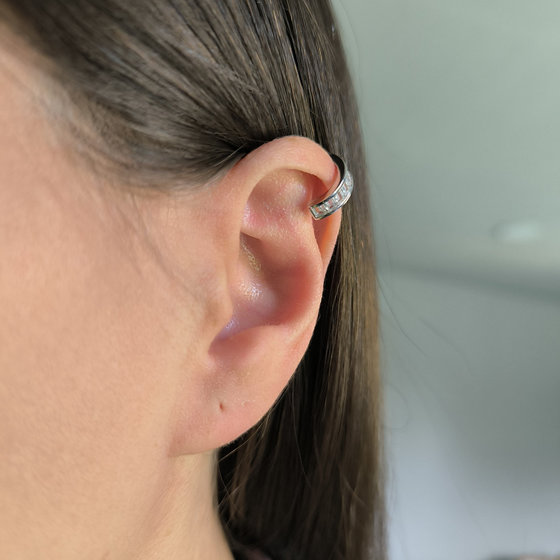 Silver earrings with cubic zirconia