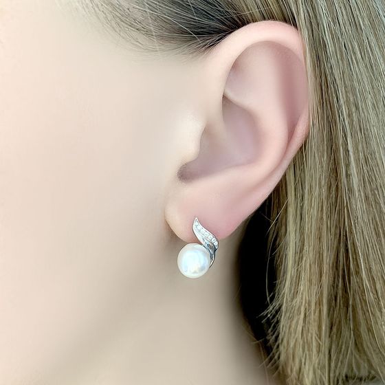 Серебряные серьги с жемчугом 3.65ct