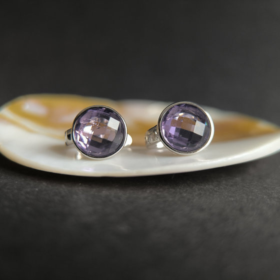 Silver earrings with cubic zirconia