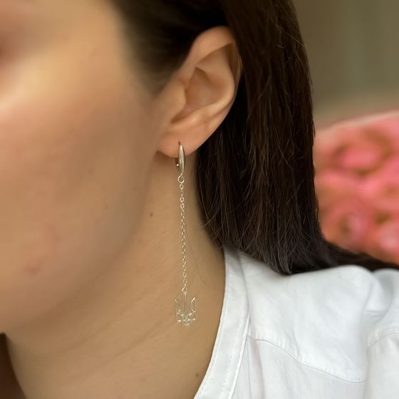 Silver earrings without stones