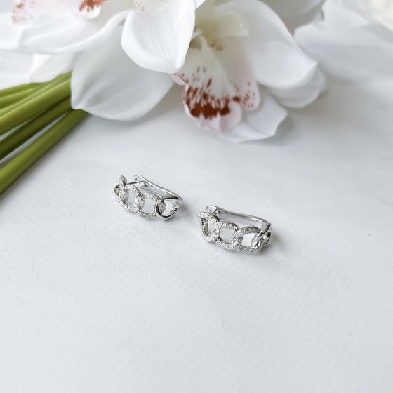 Silver Earrings with Fianites