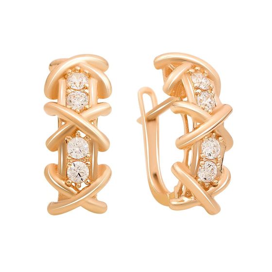 Срібні сережки з фіанітами 0.32ct