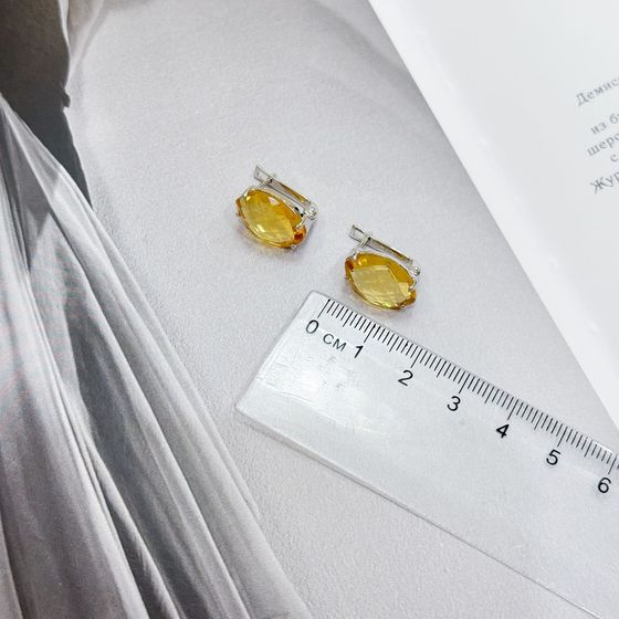 Silver Earrings with Citrine (Nano, 10.5 ct)