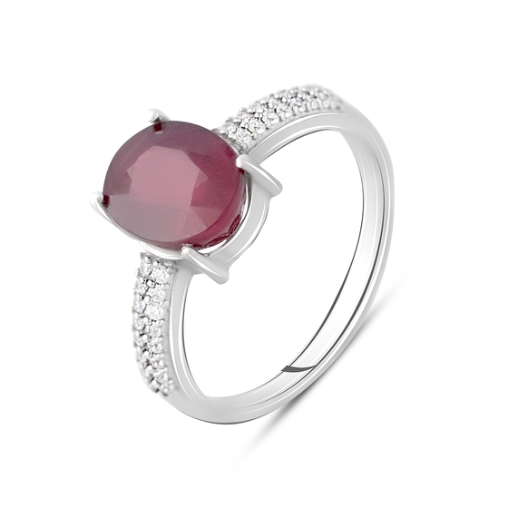 Silver ring with ruby