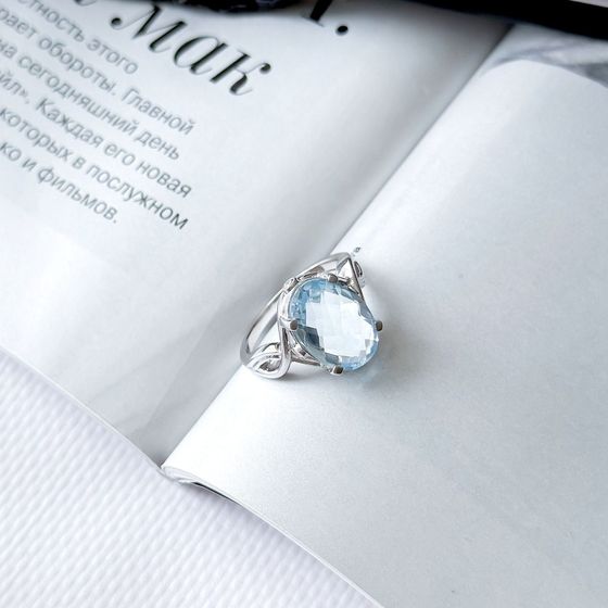 Sterling silver ring with topaz 6.743ct