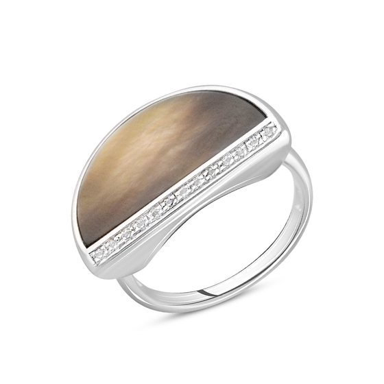 Silver ring with mother-of-pearl