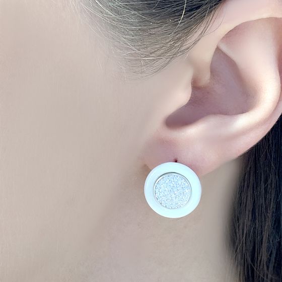Silver earrings with ceramics