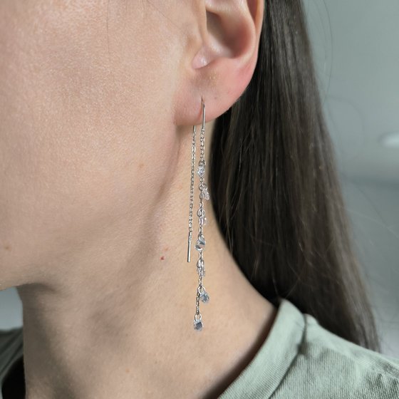 Silver earrings with cubic zirconia