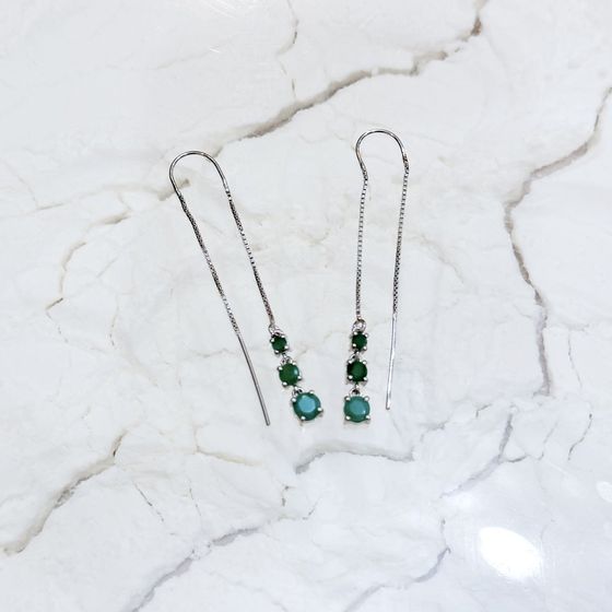 Silver earrings with emerald 1.567ct