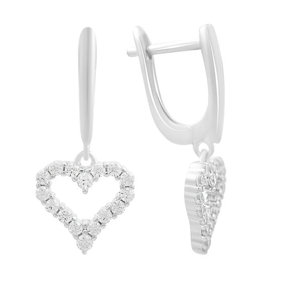 Silver earrings with cubic zirconia