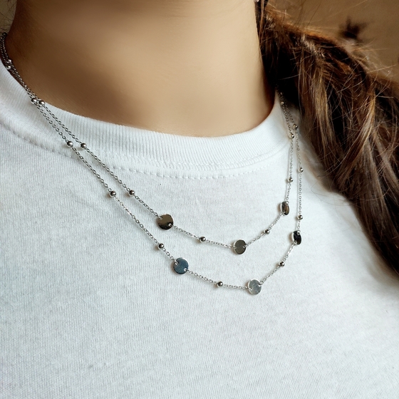 Silver necklace without stones