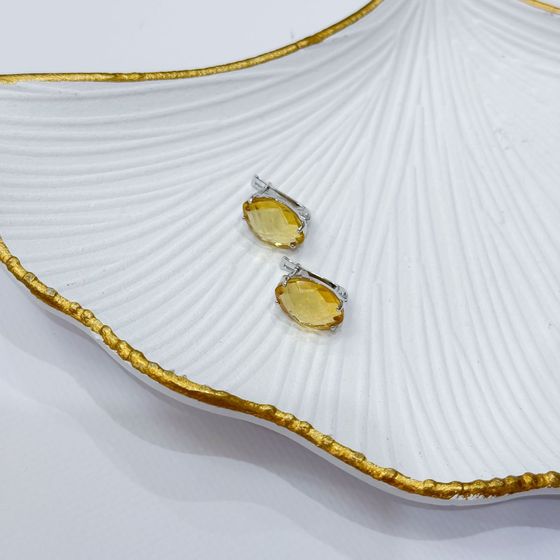 Silver Earrings with Citrine (Nano, 10.5 ct)