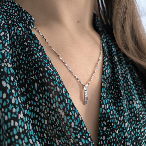Серебряная подвеска с фианитами 0.09ct