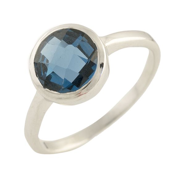 Silver Ring with London Blue Topaz