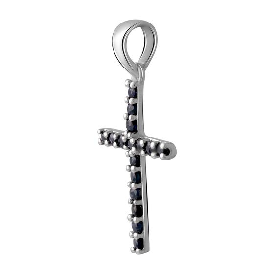 Серебряный крестик с сапфиром 0.81ct