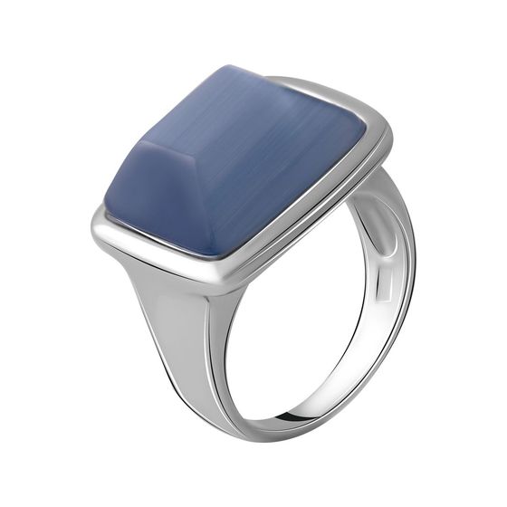 Silver cat's eye ring
