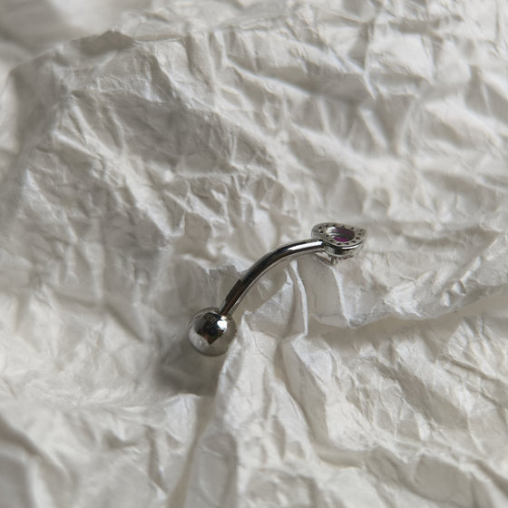 Silver piercing with cubic zirconia