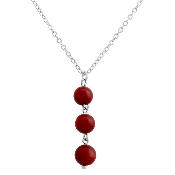 Silver necklace with coral