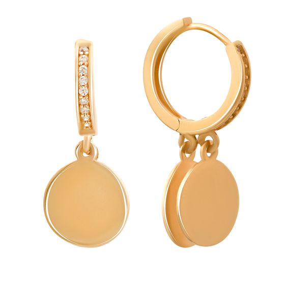 Золоті сережки з фіанітами 0.09ct