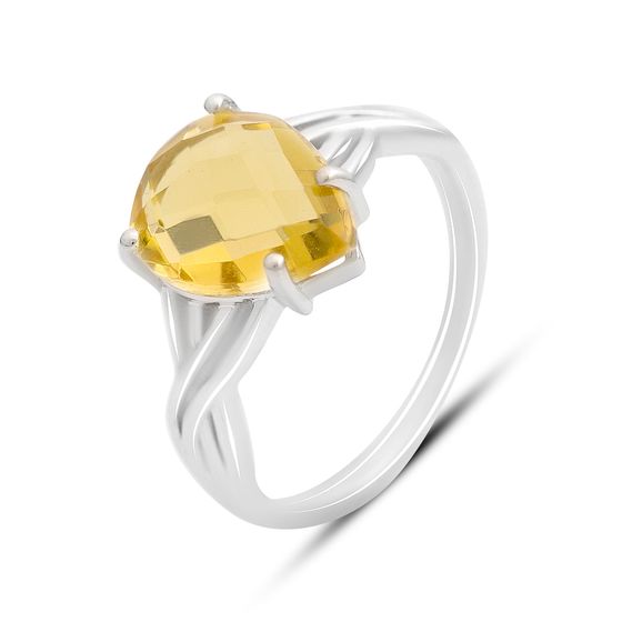 Silver ring with a 3.526ct nano citrine