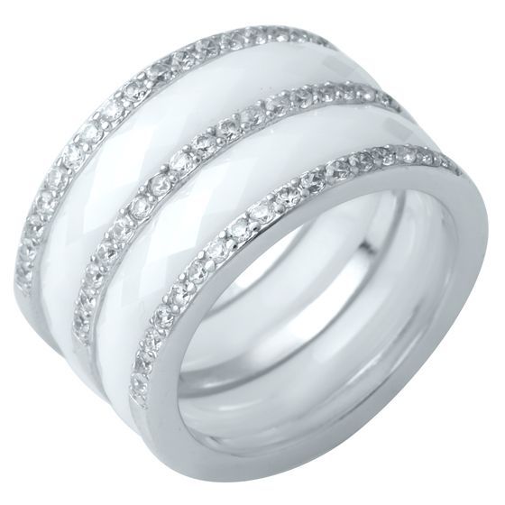 Silver ring with ceramics