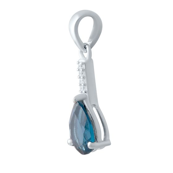 Silver Pendant with a 1.625-carat London Blue Topaz