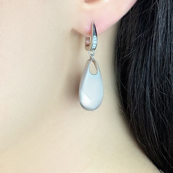 Silver Earrings with Fianites