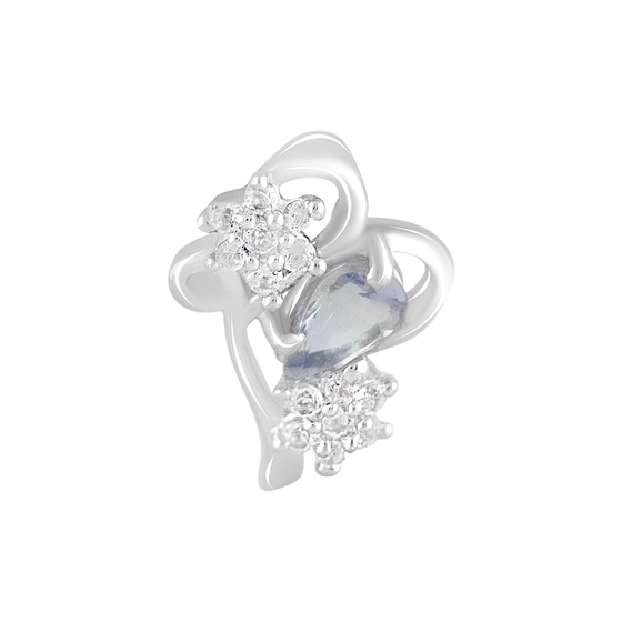 Silver pendant with tanzanite 0.52ct, white topaz