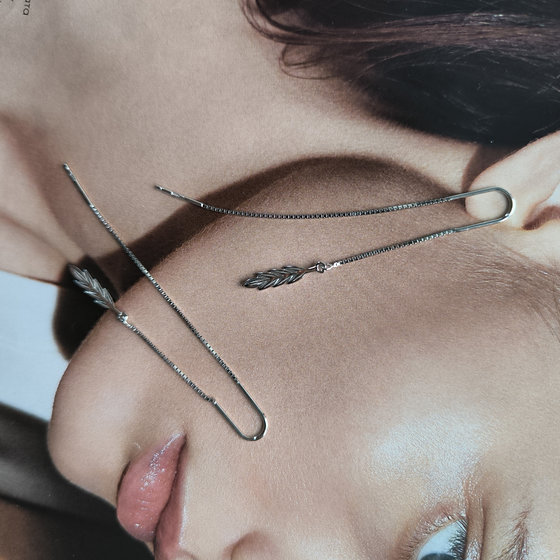 Silver earrings without stones