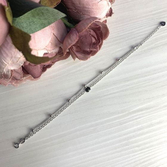 Silver bracelet with phianites