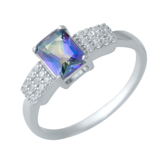 Silver ring with mystic topaz 0.738ct